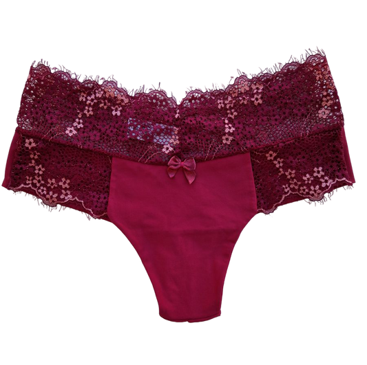 TANGA FIO COM CÓS DE RENDA - BORDO