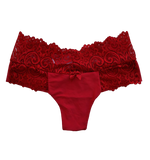 TANGA FIO COM CÓS DE RENDA - VERMELHO