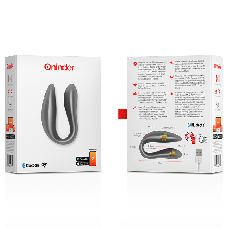 ONINDER -  G-SPOT & CLITORAL STIMULATOR BLACK - APLICAÇÃO GRATUITA