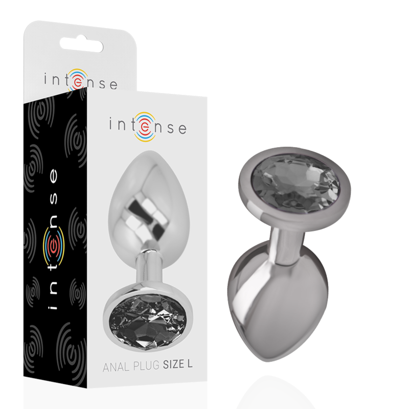 INTENSE - PLUG ANAL DE METAL COM CRISTAL TAMANHO L