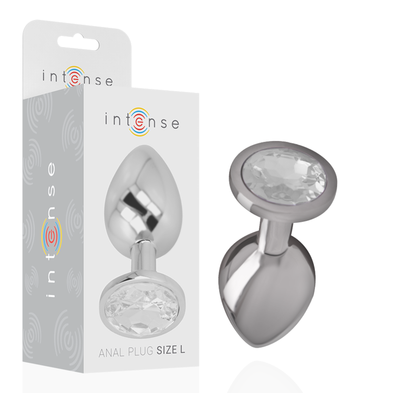 INTENSE - PLUG ANAL DE METAL COM CRISTAL TAMANHO L