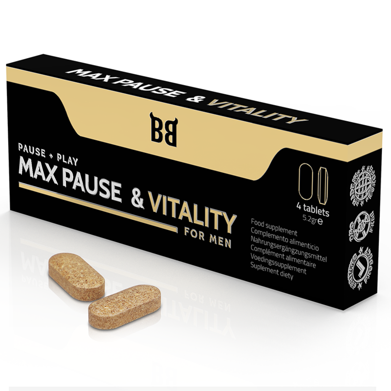 BLACK BULL - MAX PAUSE E RETARDANTE DE VITALIDADE PARA HOMENS 10 CÁPSULAS