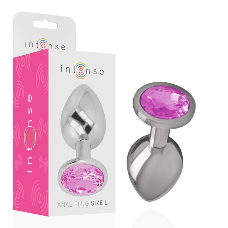 INTENSE - PLUG ANAL DE METAL COM CRISTAL TAMANHO L