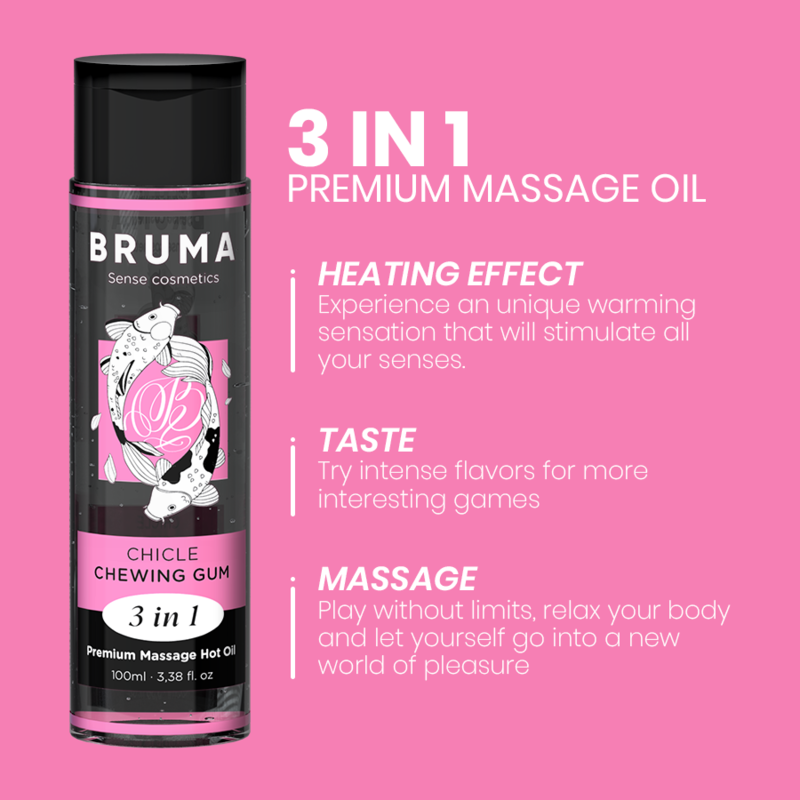 BRUMA - ÓLEO DE MASSAGEM PREMIUM EFEITO CALOR SABOR GOMA  100 ML