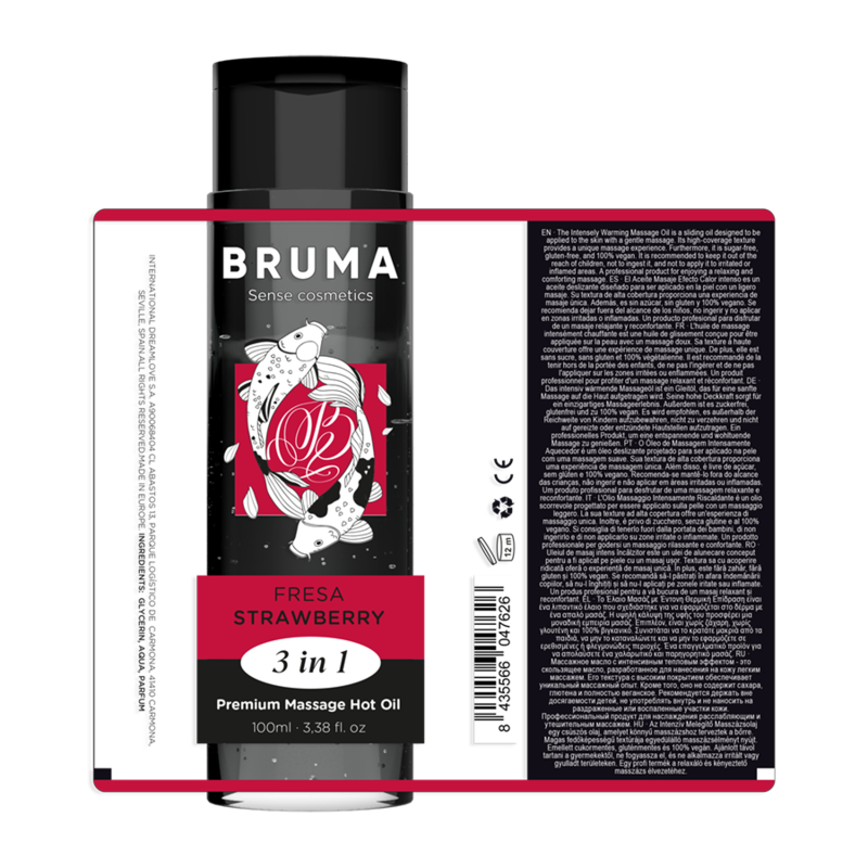 BRUMA - ÓLEO DE MASSAGEM PREMIUM EFEITO CALOR SABOR MORANGO 100 ML