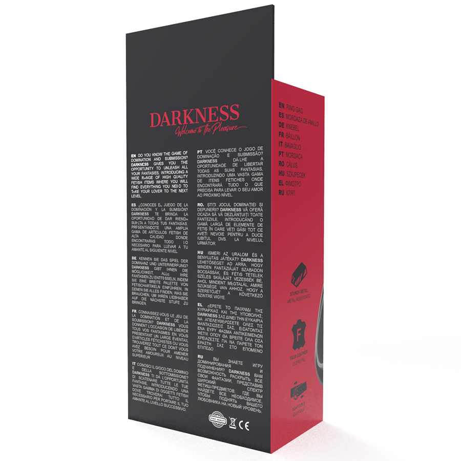 DARKNESS - MORDAÇA COM ANEL DIÂMETRO 3,6 CM