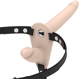 FETISH SUBMISSIVE HARNESS -STRAP ON COM VIBRADOR FLESH UP DE DUPLA PENETRAÇÃO