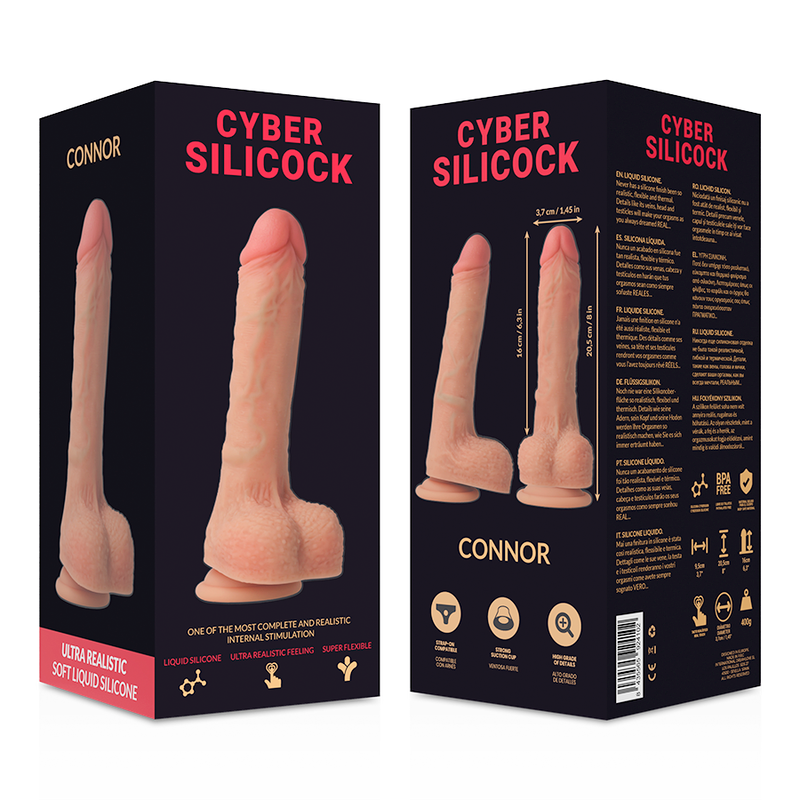 CYBER SILICOCK CONNOR ULTRA REALISTA SILICONE LÍQUIDO MACIO 20,5 CM