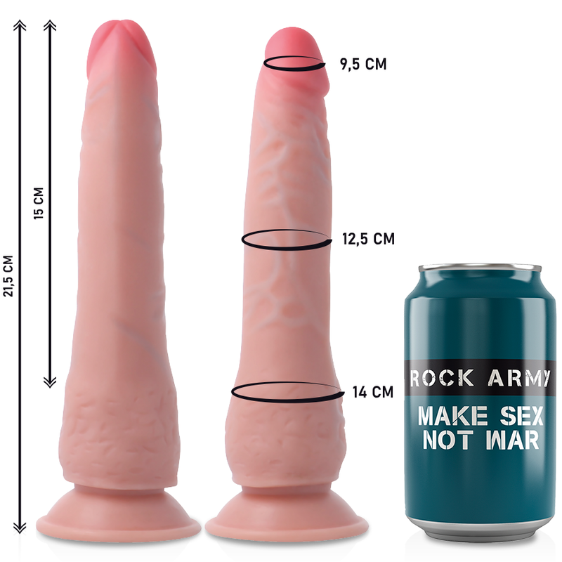 ROCKARMY - ARNÊS + DILDO DUPLA DENSIDADE 21,5 CM